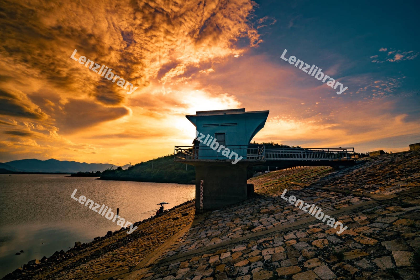 A Pier on a fancy orange sunset